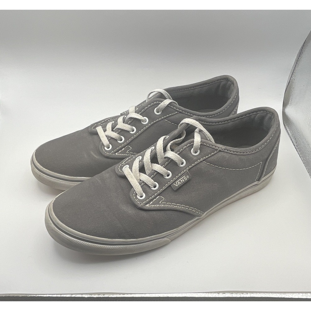 VANS Gray/White Canvas Lace-Up Low Top Sneakers Women's Size US 8 M